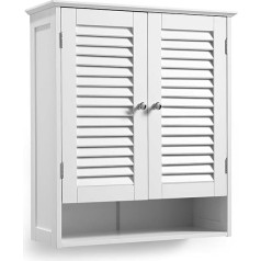 Pelipal Quickset 928 Bathroom Wall Cupboard in White, 60 cm Wide, Bathroom Wall Cabinet with 2 Doors, 1 Recess and 1 Shelf