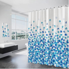 DUFU Shower Curtain for Bathtub and Shower Cubicles, Shower Curtains, Waterproof, Durable, Washable Polyester, 180 x 200 cm, Bathroom Curtains with Rust-Proof Hooks, White Orchid