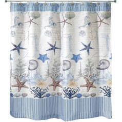 Avanti Linens Antigua Duschvorhang, Textil, Mehrfarbig, Shower Curtain