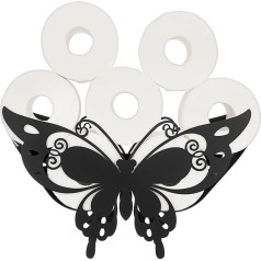 IGNPION Metal Toilet Paper Holder Paper Storage Butterfly Swallowtail Bathroom Toilet Paper Holder (Black)
