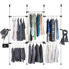 DIY Kleidung Kleiderschrank Innen, verstellbare Höhe Knopf Design Haken ist hilfreich verstellbar Kleiderbügel Werkzeuge Eisen für Wohnzimmer
