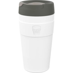KeepCup Helix Stainless Steel Travel Mug Reusable Double Wall Vacuum Insulated Travel Mug with Fully Sealed Twist Fit Drinking Lid, BPA and BPS Free | Large 16 oz | Qahwa