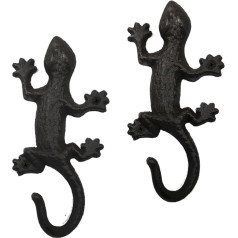 Novelty Iron Metal Gecko Hook Coat Rack Wall Decoration Rustic Animal Lizard Wall Hook Hanger Indoor Outdoor Hanging for Home Garden Yard Fence, Towel Hook, Dog Leads, Beach Towels