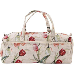 Storage Bag Household Fabric Craft Knitting Needles Sewing Needles Organiser Bag for Cosmetic Bag, Desk Storage, Travel Storage, Bedroom Storage and Shopping Bag (Red Rose)