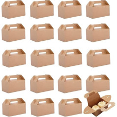 Pack of 20 Food Boxes, Cake Gift Box, Food Packaging Boxes, Food Gift Box Paper, Kraft Paper Folding Box, for Roasted Chicken, Cakes, Biscuits, Pizza