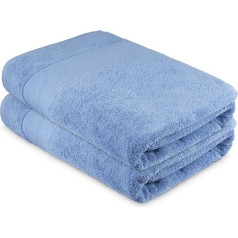 ATEN Homeware Supreme Egyptian Cotton Extra Large Bath Towel Set 80 x 170 cm 600gsm Wedgewood (Pack of 2)