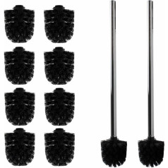 10x Replacement Brush Head Black + 2x Handles 40 cm Replacement Toilet Brush