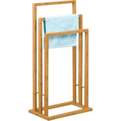 MSV 140622 Towel Holder with 3 Rails Nitrocellulose Lacquer / Bamboo 42 x 24 x 82 cm