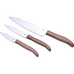 LAGUIOLE - Beech Wood Block with 3 Cutting Knives