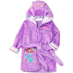 Little Mermaid - Mermaid - Purple - Ariel - Dressing Gown - Bathrobe - for Bedroom - Night - Pyjamas - Girls - Soft Fleece - with Hood - Figures