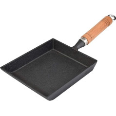 Solomi Japanese Omelette Pan Omelet Mini Tamagoyaki Iron Omelet Pot with Wooden Handle