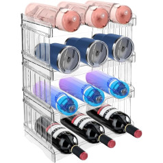 SLTAXAR 12 Bottles Bottle Rack Stackable Bottle Rack for Drinking Bottles Bottle Holder Fridge Bottles Storage Kitchen Water Bottles Organiser Cabinet Bottle Storage for Shelf