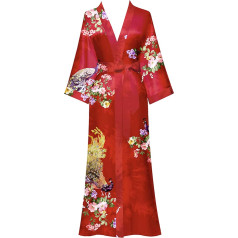 Kimono Bathrobe Silk Floral Lightweight Long Bathrobe Satin Soft Sleepwear V Neck Hen Party Women