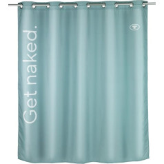 TOM TAILOR Shower Curtain Washable Curtain for Shower and Bathtub, Mildew Resistant and Water Resistant with Integrated Hanging Facility, Opaque, 180 x 200 cm, Sage