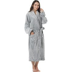 Ladies Dressing Gown Soft Warm Fleece Bathrobe Plush Shawl Collar Bathrobe for Women