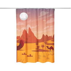 Bonamaison Digital Printed Polyester Shower Curtain Blue 140 x 200 cm