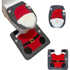 Laurel & Mason 2 Pcs Santa Claus Toilet Lid with Mat Toilet Lid Decor