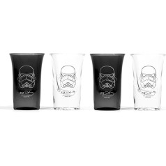 Original Stormtrooper Shot Gläser 4er Set bedruckt, aus Glas, Füllmenge je ca. 2 cl..