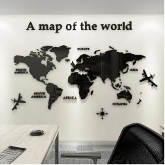 3D Acrylic Art High Quality Wall Art Murals World Map Earth World Decor Crystal Wall Art Wall Painting Wall Decoration Wall Sticker Self-Adhesive 180 x 100 cm