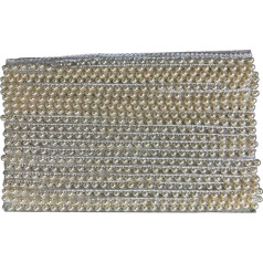 1 x 2 m of Ivory Cream Lace and Pearl Border Ribbon - for Costumes, Bracelets, Dresses - Wedding, Parties, Halloween, and Special Events - Arts and Crafts, Sewing Materials, Tools, Embellishments