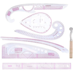 Professional Clothing Plastic Ruler Set, Dressmaking Ruler, French Metric Ruler, Clothing Ruler for Sewing, DIY Clothing, Tailoring Pattern, Multi-Purpose Cutting Ruler (7 Styles)