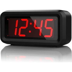 KWANWA Alarm Clock Digital Battery Operated, Small Table Clock with 3 Levels Adjustable Brightness Dimmer, Digital Clock with Snooze Module (Battery Not Included) - White Display