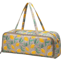 Coopay Knitting Bags for Wool and Needles, Knitting Bag with Needle Case, Zipper Pocket for up to 40 cm Knitting Needles, Knitting Project Storage, Travel Bag, Large Yarn Holder, Lemon, lemon