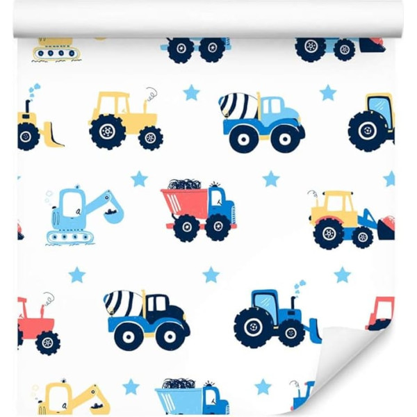 Wallepic Wallpaper 10 m Non-Woven Wallpaper for Children's Room Transport City Non-Woven Wallpaper 1000 x 53 cm Wall Wallpaper Living Room Children's Room Modern Wall Decoration Wall Decoration