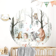 Little Deco DL635 Wall Sticker Children's Room Wall Sticker Animals Forest I Wall Picture 60 x 60 cm (W x H) I Wall Sticker Playroom Girl Boy Wall Decoration Baby Poster