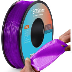 TEQStone TPU Filament 1.75 mm Purple 1 kg Spool 95A Flexible Soft 3D Printer Filament Dimensional Accuracy +/-0.03 mm Vacuum Packaging