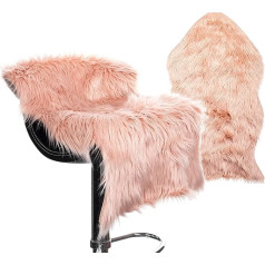 Brandsseller Faux Fur Rug Runner Bed Rug Cushion Lambskin Look and Super Soft (60 x 90 cm, Dusky Pink)