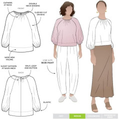 Style Arc Sewing Pattern Verona Woven Top Sizes 18-30