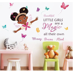 decalmile Wall Sticker Girl Fairy Wall Sticker Butterfly Elves Wall Sticker Baby Room Nursery Girls Wall Decoration