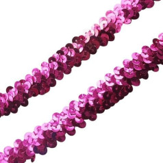 9,1 m Elastische Pailletten-Band Saum Basteln Nähen Garnitur fuchsia