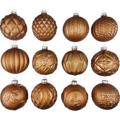 My-goodbuy24 Premium Christmas Baubles - Set of 12 Real Glass Christmas Tree Baubles