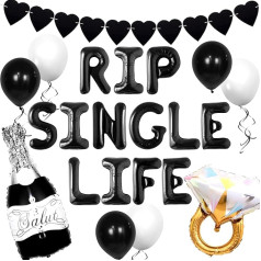 LaVenty Rip To My Single Life Decoration Balloon Celebration Party Decoration