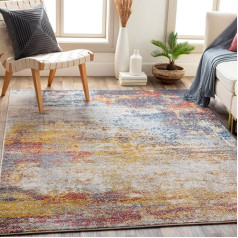 Surya Sarasota Modern Rug Runner - Abstract Design in Marble Look for Dining Room, Bedroom, Living Room Rug - Soft Marble Rug Large 80 x 220 cm Carpet, Blue