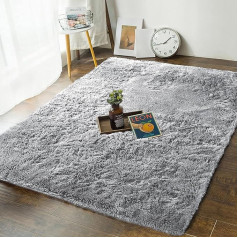 MOONLIGHT20015 Fluffy Rugs for Bedroom Living Room - Fluffy Grey Shaggy Area Rugs Non-Slip - Super Soft Thick Pile Lint-Free Hallway Runner Rug - Plush Rug for Dining Room, 60