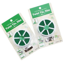Winterworm Set of 2 Garden Wire Plastic Binding Threads Garden Twist Tie with Cutter, 50 per spool)