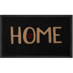 Hanse Home Printy Doormat for Indoor and Outdoor Use, 45 x 75 cm, Dirt Trapper Mat, Lovely Home with Lettering, Washable & Weatherproof, Non-Slip for Entrance Area and Outdoor Use - Anthracite Beige