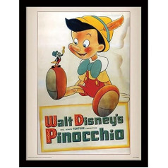 Pyramid International Pinocchio (Conscience) 30x40 cm gerahmter Druck, 250GSM PAPERWRAP MDF, Mehrfarbig, 44 x 33 x 4 cm