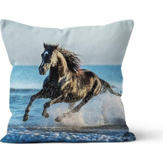 VertriebsArena GmbH 4020286 Decorative Cushion with Horse in Water 40 x 40 cm