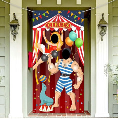 Carnival Circus Party Decoration Carnival Photo Door Banner Background Props, Large Photo Door Banner for Carnival Circus Party Decor Game Accessories