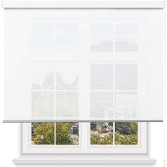 MERCURY TEXTIL - Roll Up Roller Blind, 5% Opening, Provides Privacy Blackout Roller Blind for Doors and Windows, Heat Insulating, Translucent, Wall and Ceiling Mounts (150 x 200 cm, White)