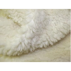 CRS Fur Fabrics Sherpa Kunstpelz Fleece Schaffell Stoff Material, Polyester, beige, 1 mtr - 150cm x 100cm