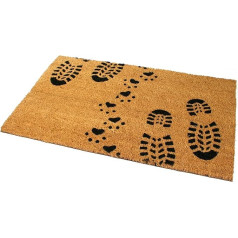 Black Ginger Coir Door Mats Strong Decorative Patterned Natural Design