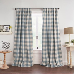 Elrene Home Fashions Farmhouse Living Grainger Buffalo Check Blackout Curtain for Living Room Bedroom Curtain with Rod Pockets, 52