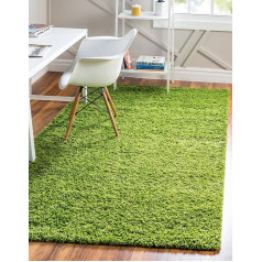 Unique Loom Solo Solid Shag Kollektion Moderner Plüsch Grasgrüner Teppich, 122 x 183 cm