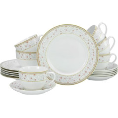 CreaTable, 17527 Emilia Series 18-Piece Porcelain Coffee Service Set