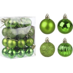 uxcell 24 Pieces Light Green 3cm Christmas Baubles Ornaments Shatterproof Ornaments Hanging Baubles for Christmas Trees Wedding Party Decorations